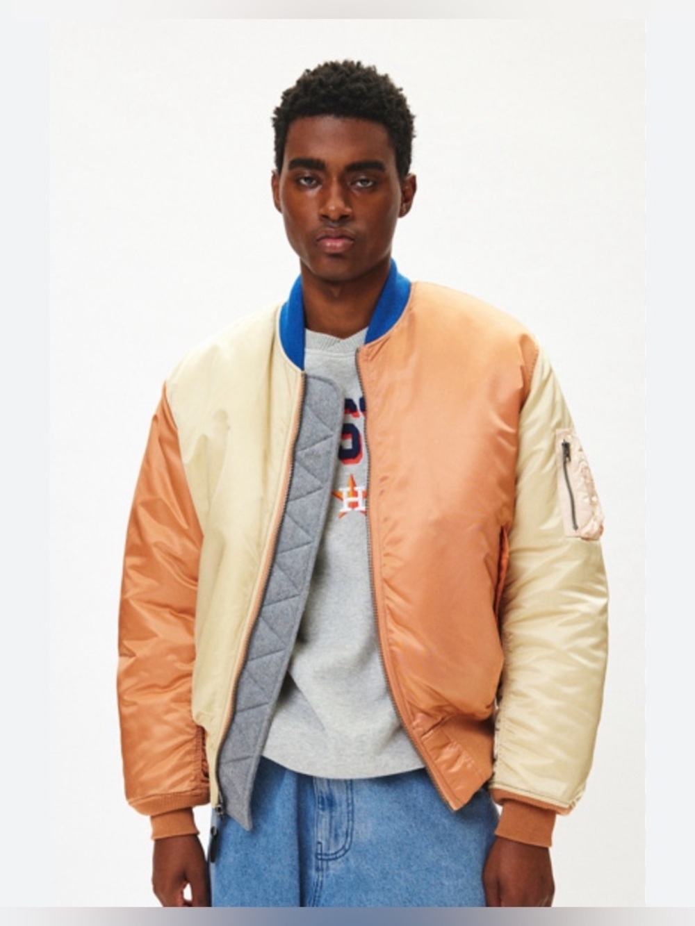 Alpha Industries UO 30th Anniversary MA-1 Reversible Bomber Jacket Medium Orange